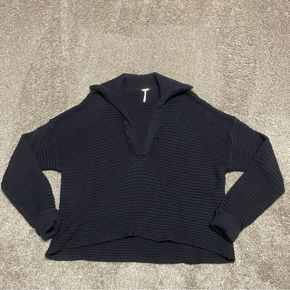 Women’s Free People Marlie Deep V Ribbed Knit Sweater Size M